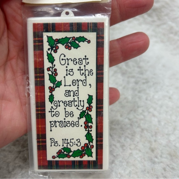 3 Praise Christmas ornaments plastic 4" Jesus is the reason vintage bag #2 - Picture 9 of 12